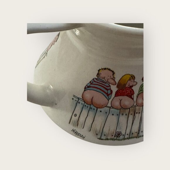 No Spill Tea Coffee Mug 'Bottoms Up' Bare Butts Mooning Hirschi Novelty Mug Vtg - Picture 6 of 10
